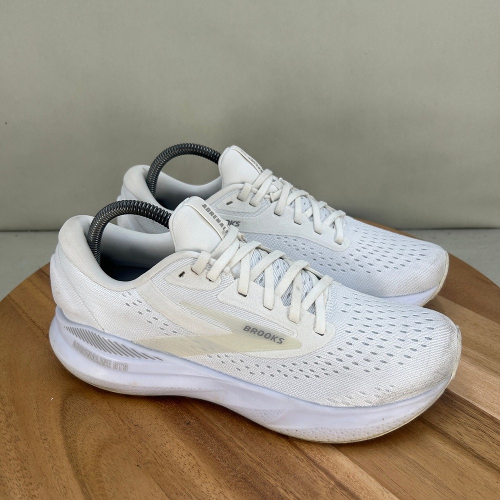 Brooks Adrenaline GTS 24 White Running Shoes Womens 9.5 Medium B 1204261B148